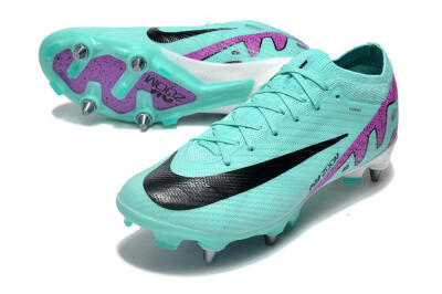 Men's Nike Air Zoom Mercurial Vapor 15 Elite SG Soft Ground Low-Tops Football Boots - Turquoise/Black/White/Purple