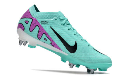 Men's Nike Air Zoom Mercurial Vapor 15 Elite SG Soft Ground Low-Tops Football Boots - Turquoise/Black/White/Purple