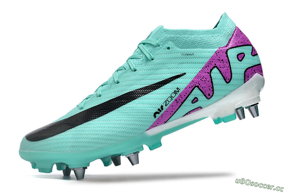 Men's Nike Air Zoom Mercurial Vapor 15 Elite SG Soft Ground Low-Tops Football Boots - Turquoise/Black/White/Purple 5