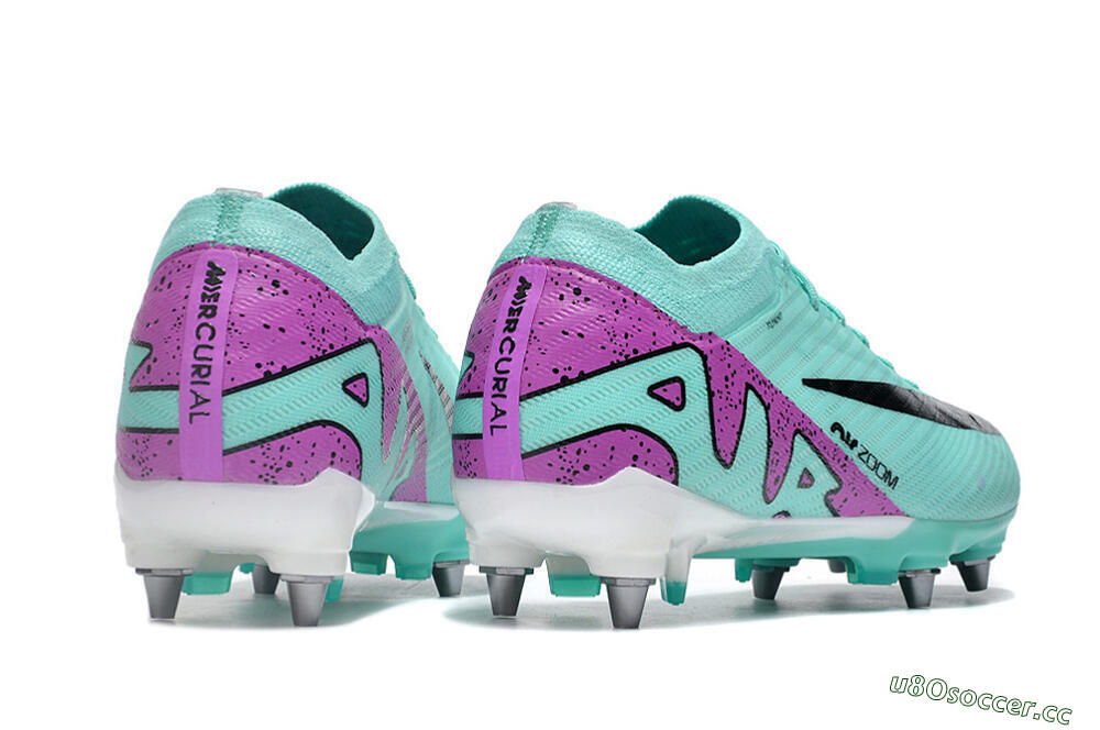 Men's Nike Air Zoom Mercurial Vapor 15 Elite SG Soft Ground Low-Tops Football Boots - Turquoise/Black/White/Purple 6
