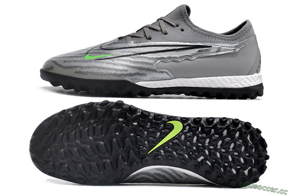 Men's Nike React Phantom GX Pro TF Artificial Turf Low-Tops Football Shoes - Silver/Grey/Black 1