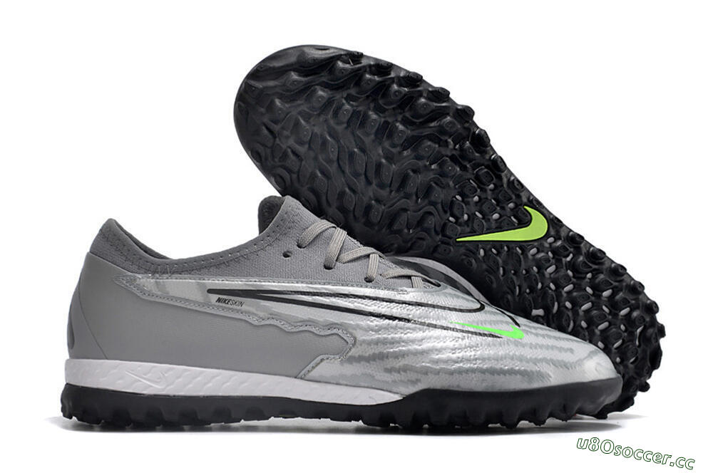Men's Nike React Phantom GX Pro TF Artificial Turf Low-Tops Football Shoes - Silver/Grey/Black 2
