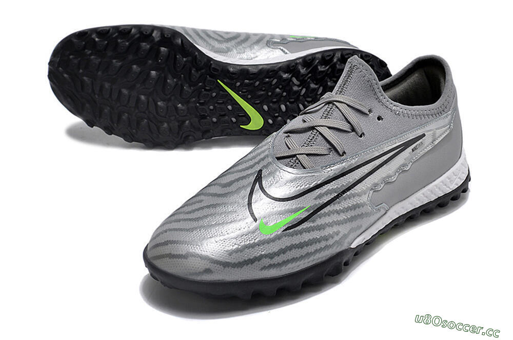 Men's Nike React Phantom GX Pro TF Artificial Turf Low-Tops Football Shoes - Silver/Grey/Black 3