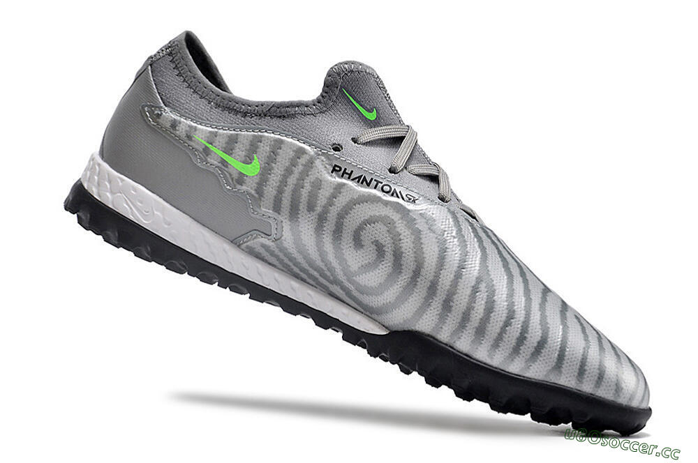 Men's Nike React Phantom GX Pro TF Artificial Turf Low-Tops Football Shoes - Silver/Grey/Black 4