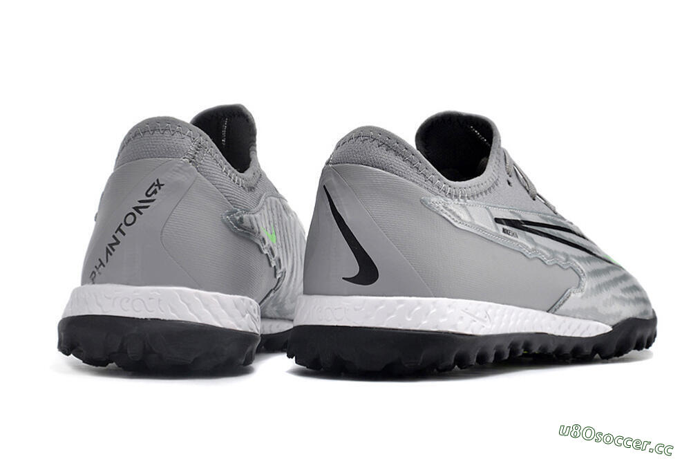 Men's Nike React Phantom GX Pro TF Artificial Turf Low-Tops Football Shoes - Silver/Grey/Black 6