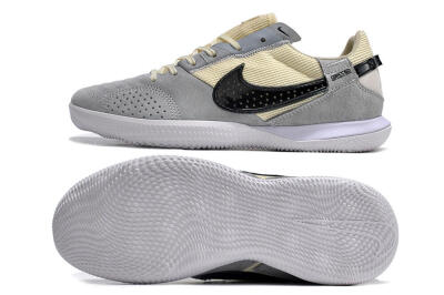Men's Nike Street Gato IC Indoor & Futsal Low-Tops Football Shoes - Grey/Beige/Black/White