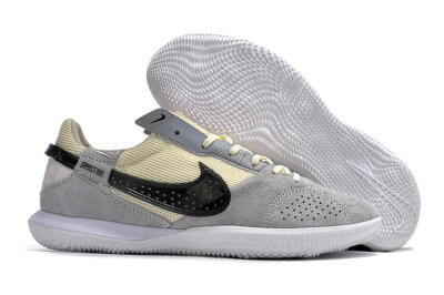 Men's Nike Street Gato IC Indoor & Futsal Low-Tops Football Shoes - Grey/Beige/Black/White