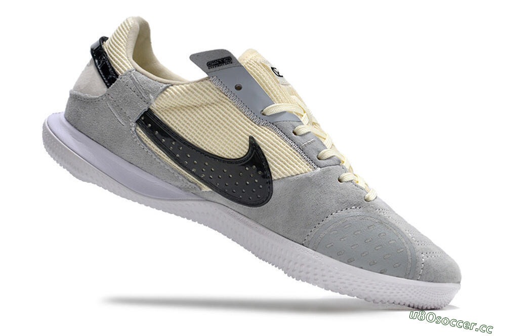 Men's Nike Street Gato IC Indoor & Futsal Low-Tops Football Shoes - Grey/Beige/Black/White 4