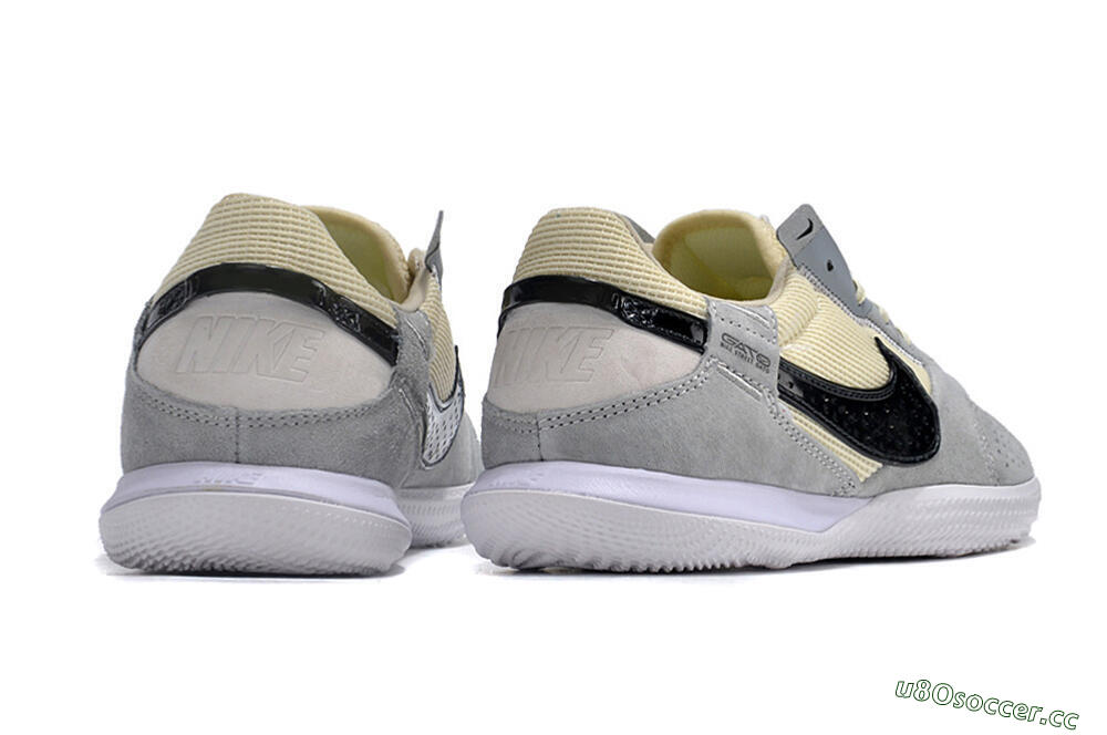 Men's Nike Street Gato IC Indoor & Futsal Low-Tops Football Shoes - Grey/Beige/Black/White 6