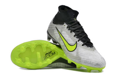 Men's Nike Air Zoom Mercurial Superfly 9 Elite AG Artificial Grass High-Tops Football Boots - Silver/Black/Yellow