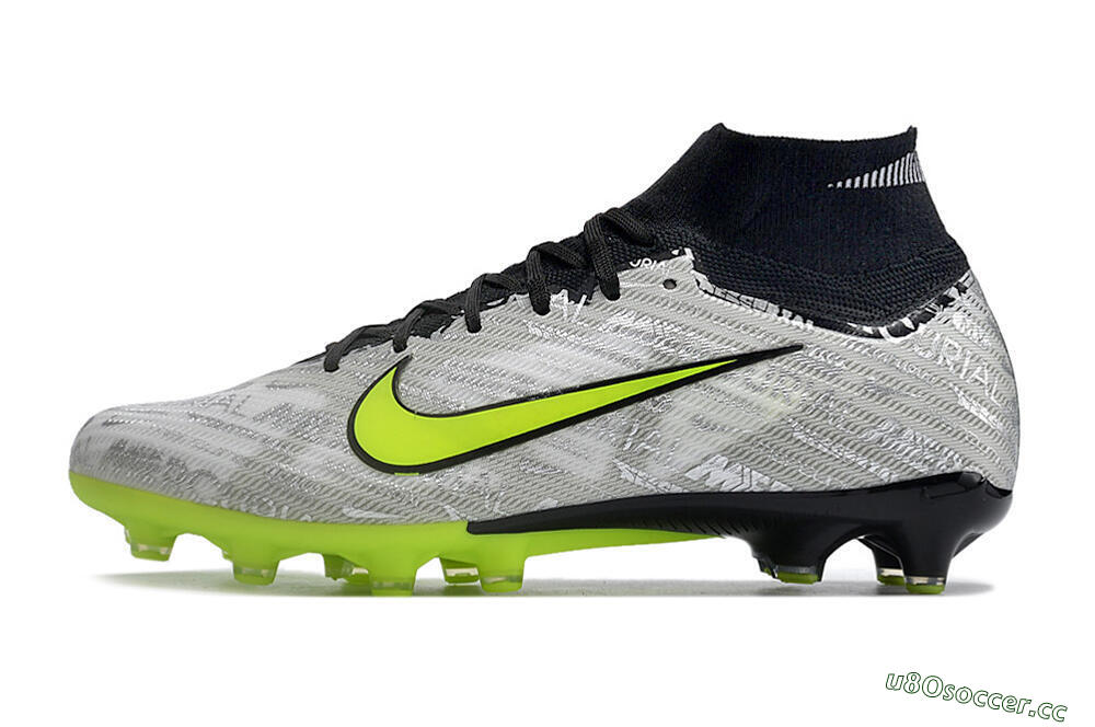 Men's Nike Air Zoom Mercurial Superfly 9 Elite AG Artificial Grass High-Tops Football Boots - Silver/Black/Yellow 0