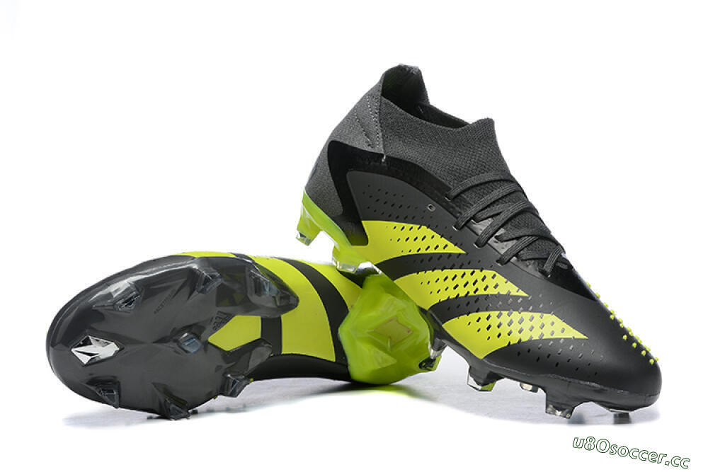 Men's Adidas Predator Accuracy.1 FG Firm Ground High-Tops Football Boots - Black/Yellow 4