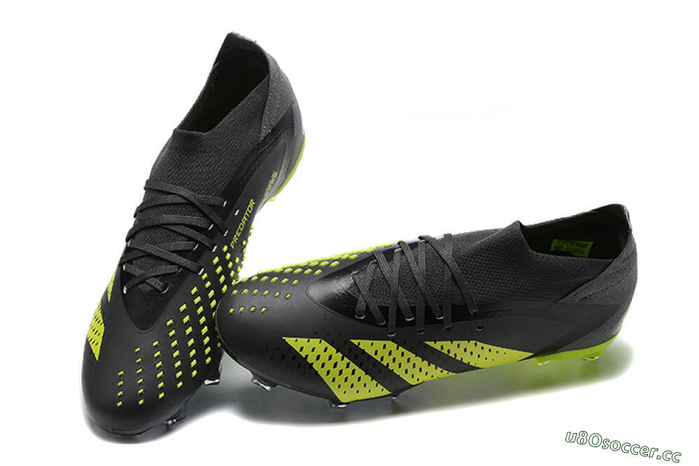 Men's Adidas Predator Accuracy.1 FG Firm Ground High-Tops Football Boots - Black/Yellow 6