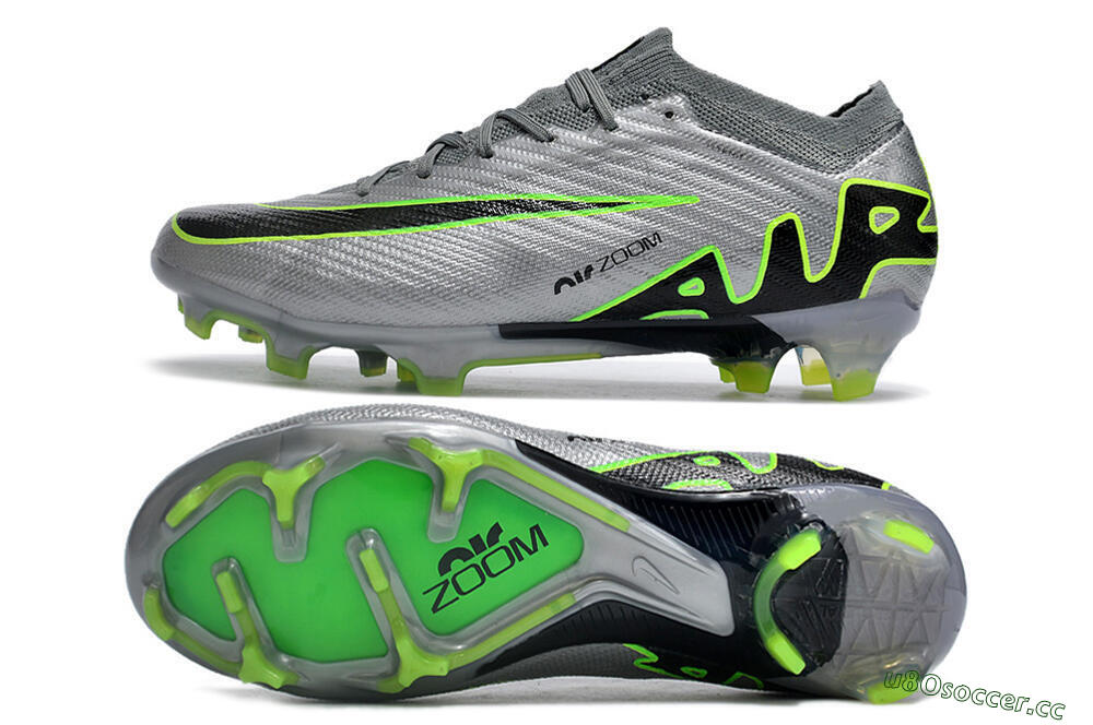 Men's Nike Air Zoom Mercurial Vapor 15 Elite FG Firm Ground Low-Tops Football Boots - Silver/Black/Yellow 1