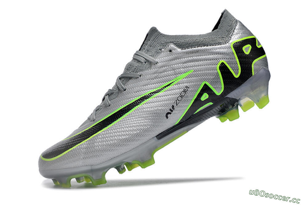 Men's Nike Air Zoom Mercurial Vapor 15 Elite FG Firm Ground Low-Tops Football Boots - Silver/Black/Yellow 5