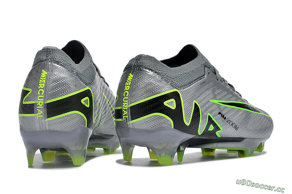 Men's Nike Air Zoom Mercurial Vapor 15 Elite FG Firm Ground Low-Tops Football Boots - Silver/Black/Yellow 6