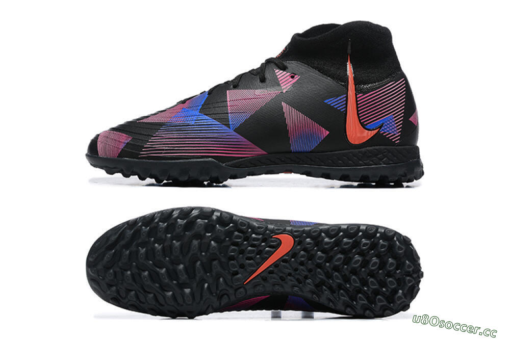 Men's Nike Phantom Luna Elite TF Artificial Turf High-Tops Football Shoes - Black/Blue/Red/Pink 1