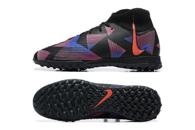Men's Nike Phantom Luna Elite TF Artificial Turf High-Tops Football Shoes - Black/Blue/Red/Pink