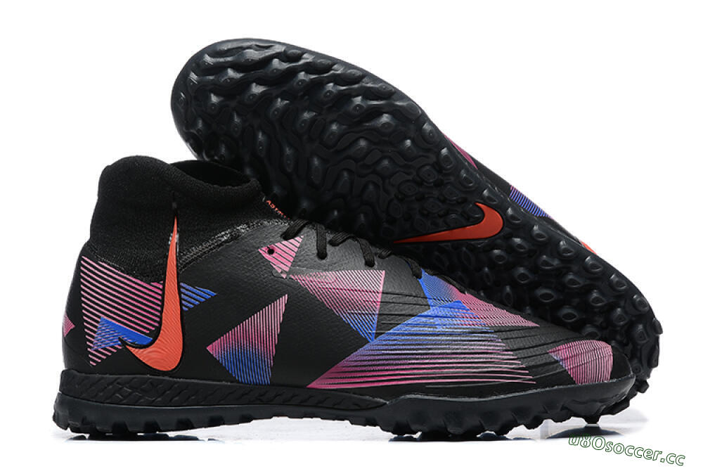 Men's Nike Phantom Luna Elite TF Artificial Turf High-Tops Football Shoes - Black/Blue/Red/Pink 2