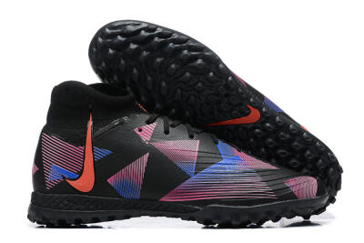 Men's Nike Phantom Luna Elite TF Artificial Turf High-Tops Football Shoes - Black/Blue/Red/Pink