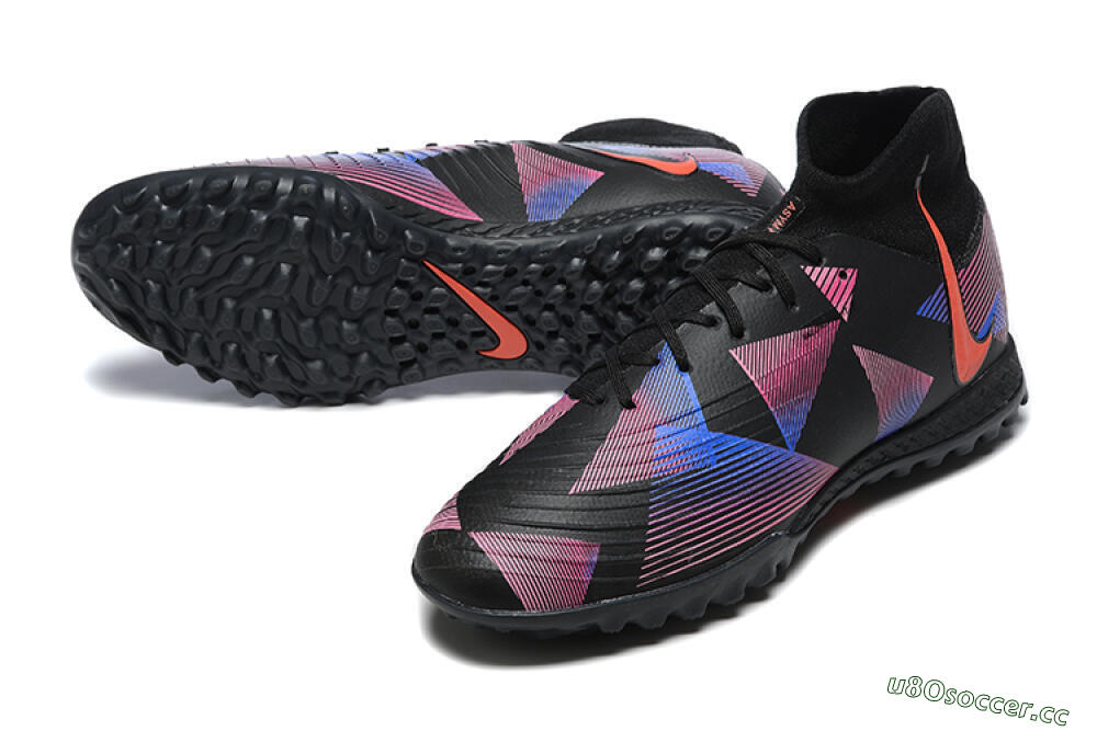 Men's Nike Phantom Luna Elite TF Artificial Turf High-Tops Football Shoes - Black/Blue/Red/Pink 3