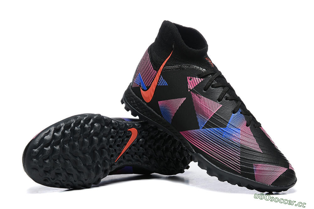 Men's Nike Phantom Luna Elite TF Artificial Turf High-Tops Football Shoes - Black/Blue/Red/Pink 4
