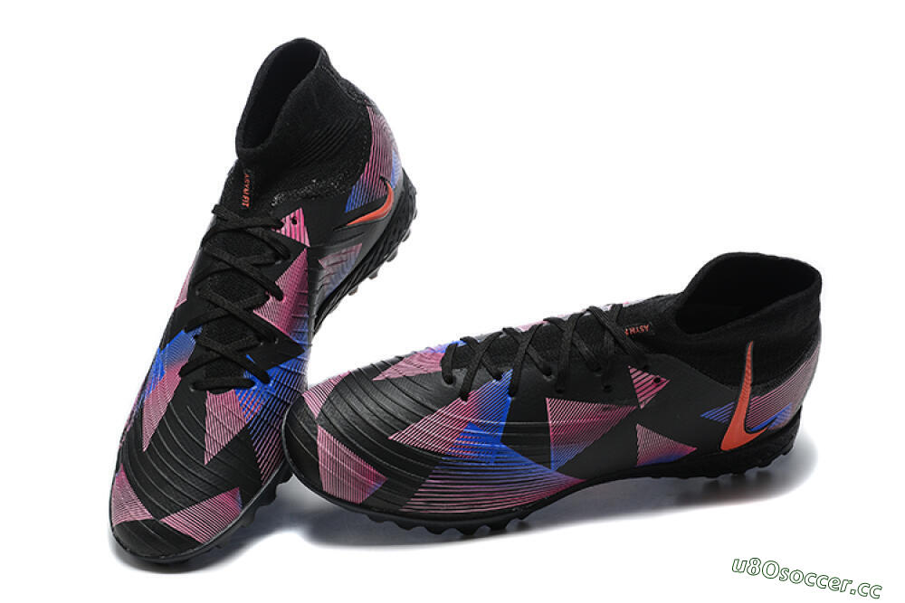 Men's Nike Phantom Luna Elite TF Artificial Turf High-Tops Football Shoes - Black/Blue/Red/Pink 6