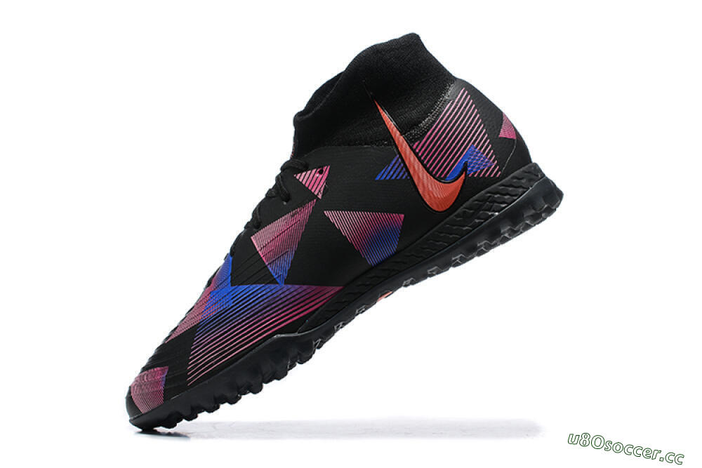 Men's Nike Phantom Luna Elite TF Artificial Turf High-Tops Football Shoes - Black/Blue/Red/Pink 8