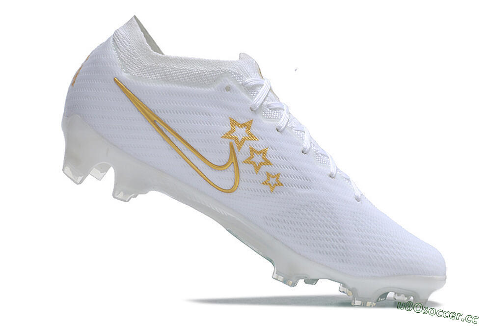 Unisex Nike Air Zoom Mercurial Vapor 15 Elite FG Firm Ground Low-Tops Football Boots - White/Blue/Gold 4