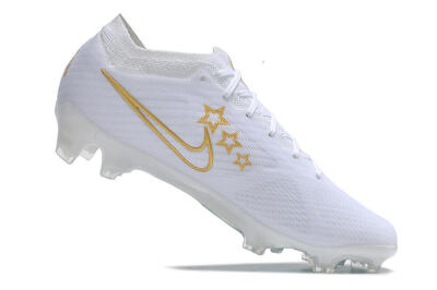 Unisex Nike Air Zoom Mercurial Vapor 15 Elite FG Firm Ground Low-Tops Football Boots - White/Blue/Gold