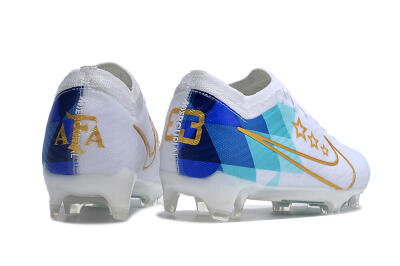 Unisex Nike Air Zoom Mercurial Vapor 15 Elite FG Firm Ground Low-Tops Football Boots - White/Blue/Gold