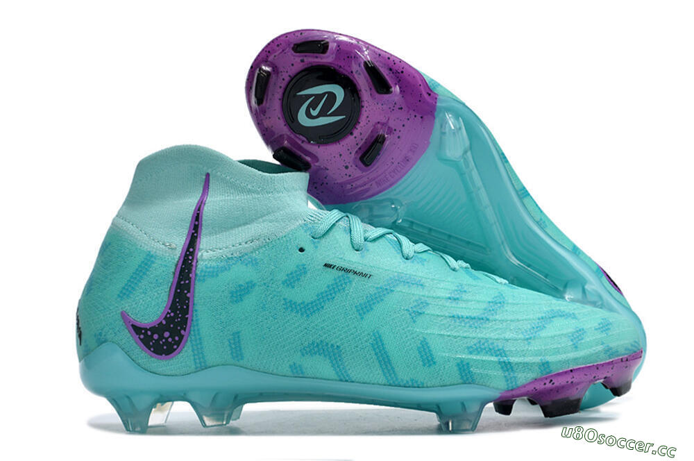Men's Nike Phantom Luna Elite NU FG Firm Ground High-Tops Football Boots - Jade/Purple/Black 2