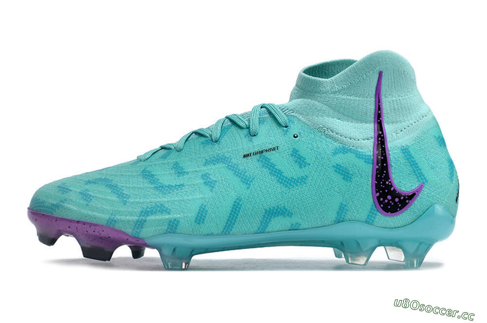 Men's Nike Phantom Luna Elite NU FG Firm Ground High-Tops Football Boots - Jade/Purple/Black 0