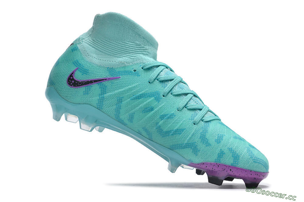 Men's Nike Phantom Luna Elite NU FG Firm Ground High-Tops Football Boots - Jade/Purple/Black 4
