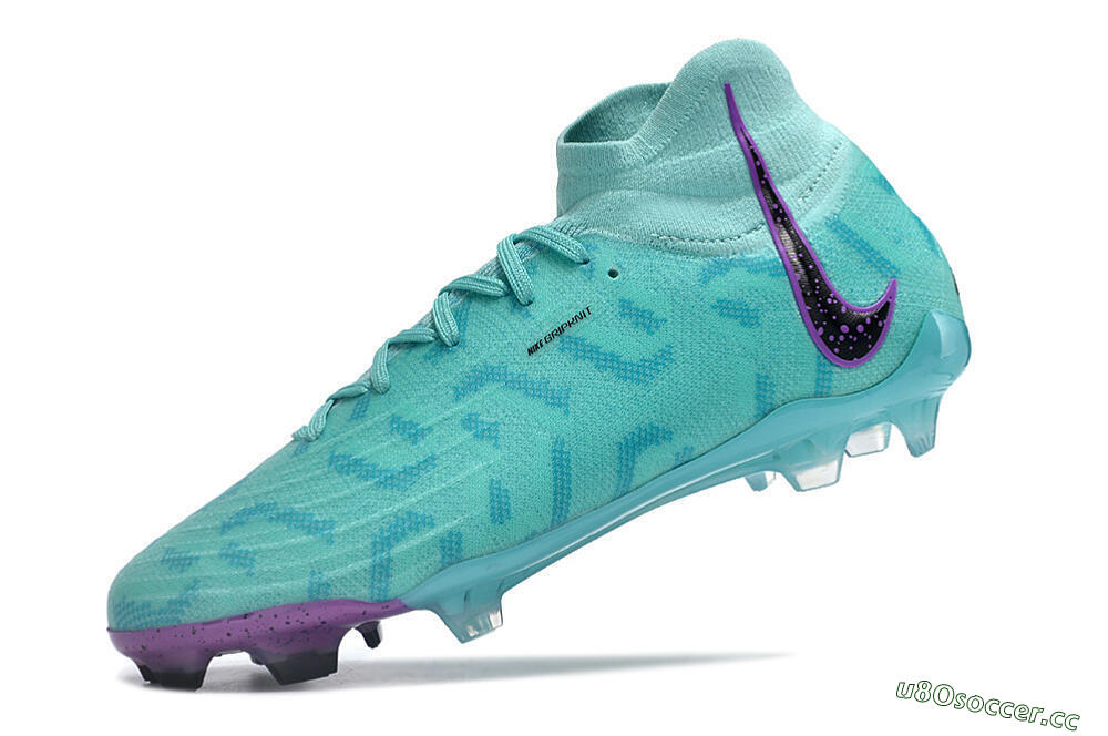Men's Nike Phantom Luna Elite NU FG Firm Ground High-Tops Football Boots - Jade/Purple/Black 5