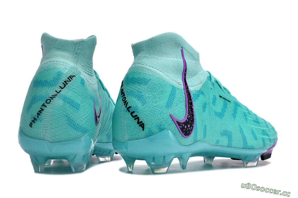 Men's Nike Phantom Luna Elite NU FG Firm Ground High-Tops Football Boots - Jade/Purple/Black 6