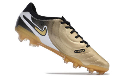 Men's Nike Tiempo Legend 10 Pro FG Firm Ground Low-Tops Football Boots - Gold/Black/White