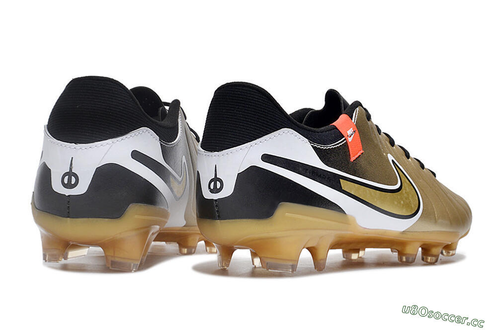 Men's Nike Tiempo Legend 10 Pro FG Firm Ground Low-Tops Football Boots - Gold/Black/White 6