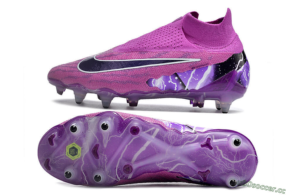 Men's Nike Phantom GX Thunder Elite DF Link SG Soft Ground High-Tops Football Boots - Purple/White/Black 1