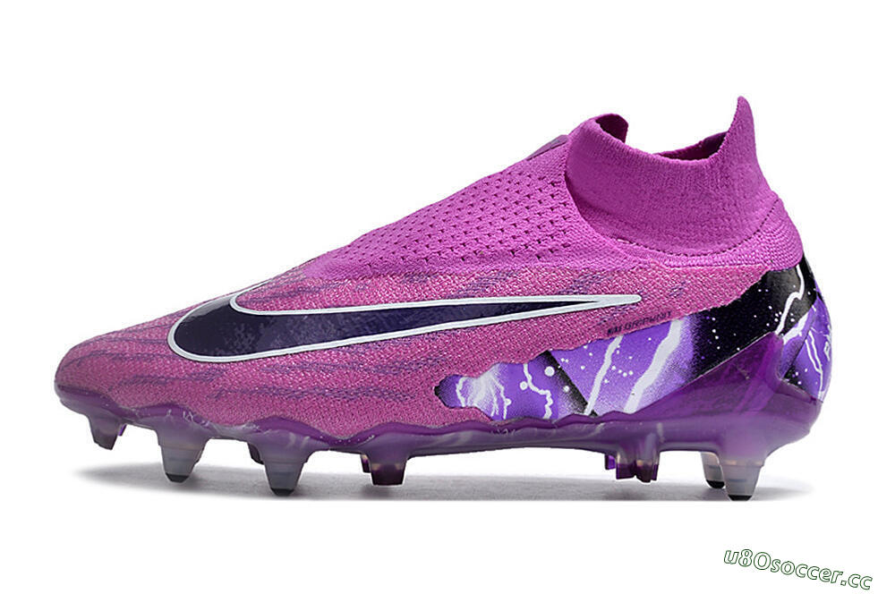 Men's Nike Phantom GX Thunder Elite DF Link SG Soft Ground High-Tops Football Boots - Purple/White/Black 0