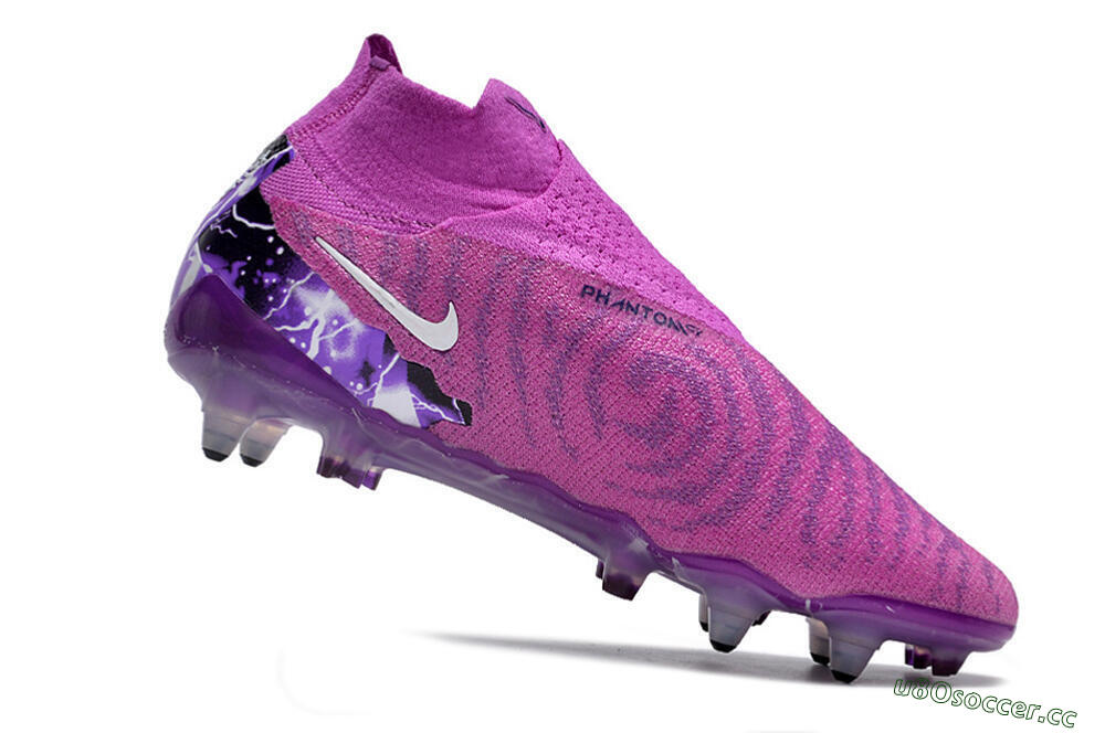 Men's Nike Phantom GX Thunder Elite DF Link SG Soft Ground High-Tops Football Boots - Purple/White/Black 4