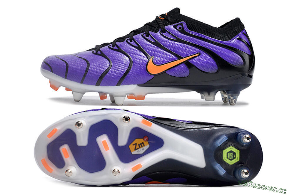 Men's Nike Air Zoom Mercurial Vapor 15 Elite SG Soft Ground Low-Tops Football Boots - Purple/Black/Orange 1