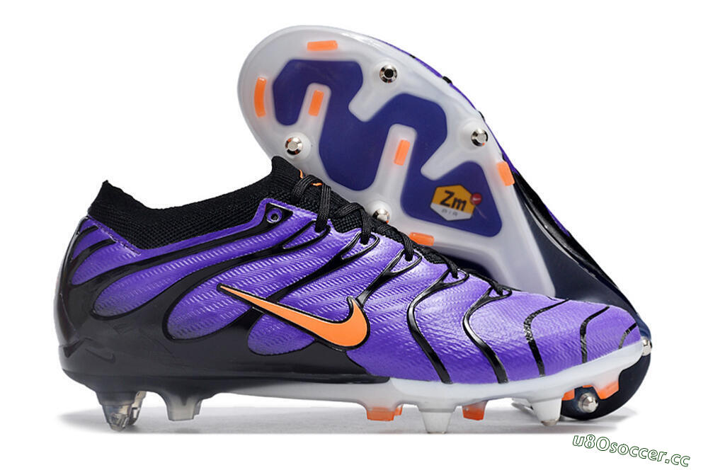 Men's Nike Air Zoom Mercurial Vapor 15 Elite SG Soft Ground Low-Tops Football Boots - Purple/Black/Orange 2