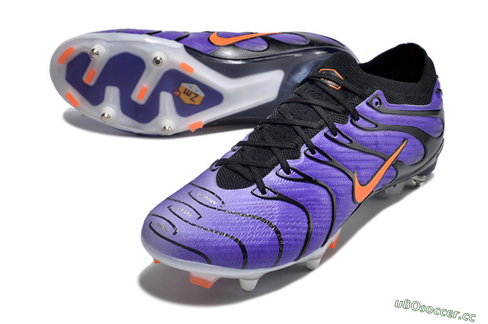 Men's Nike Air Zoom Mercurial Vapor 15 Elite SG Soft Ground Low-Tops Football Boots - Purple/Black/Orange 3