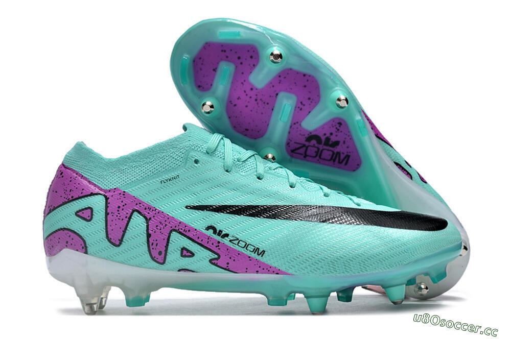 Men's Nike Air Zoom Mercurial Vapor 15 Elite SG Soft Ground Low-Tops Football Boots - Turquoise/Black/White/Purple 2