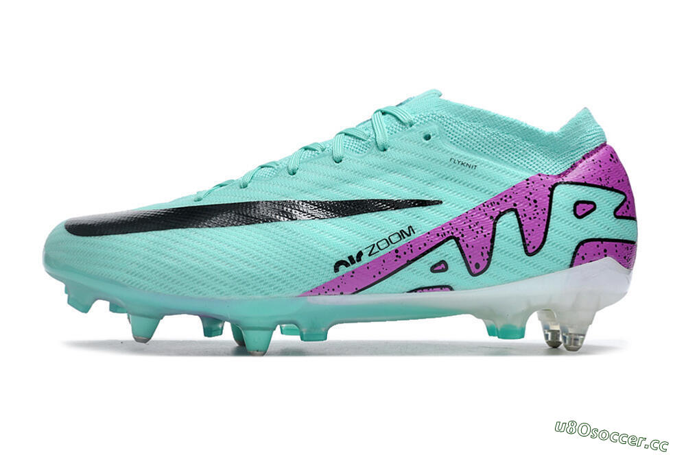 Men's Nike Air Zoom Mercurial Vapor 15 Elite SG Soft Ground Low-Tops Football Boots - Turquoise/Black/White/Purple 0