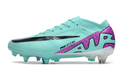 Men's Nike Air Zoom Mercurial Vapor 15 Elite SG Soft Ground Low-Tops Football Boots - Turquoise/Black/White/Purple