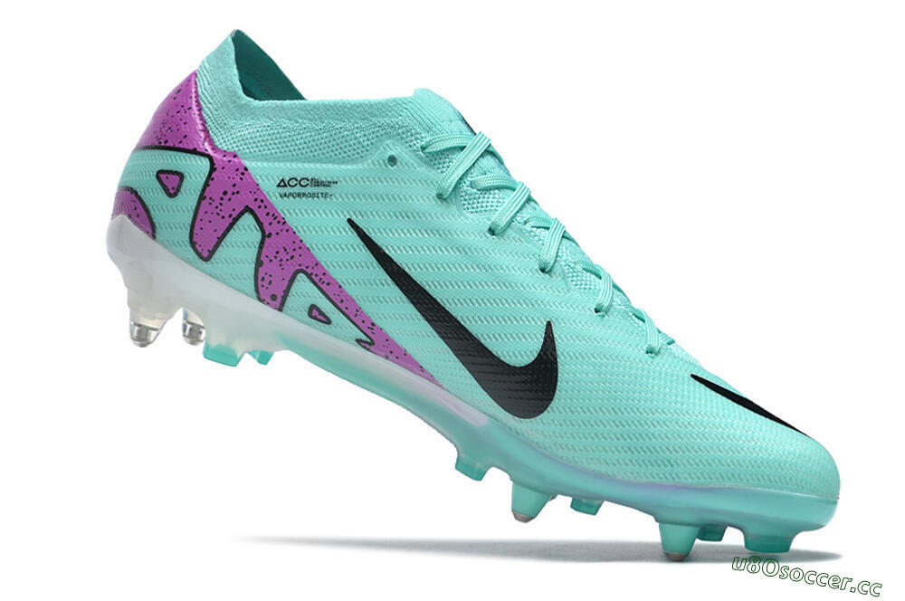 Men's Nike Air Zoom Mercurial Vapor 15 Elite SG Soft Ground Low-Tops Football Boots - Turquoise/Black/White/Purple 4