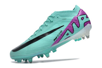 Men's Nike Air Zoom Mercurial Vapor 15 Elite SG Soft Ground Low-Tops Football Boots - Turquoise/Black/White/Purple