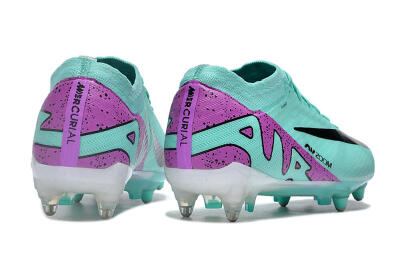 Men's Nike Air Zoom Mercurial Vapor 15 Elite SG Soft Ground Low-Tops Football Boots - Turquoise/Black/White/Purple